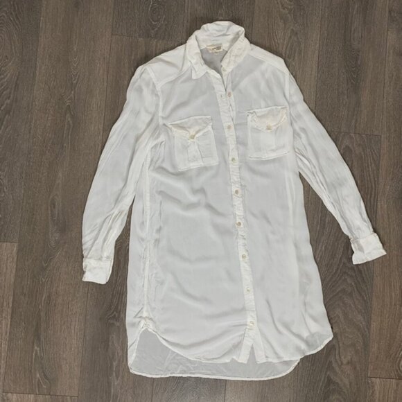 Aritzia  Wilfred Free Veronika Shirt Dress Off White Tunic long sleeve Size XXS - Picture 9 of 14